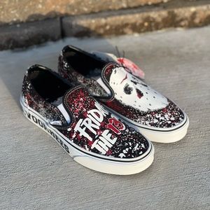 Vans Black and Red Friday the 13th Sneakers